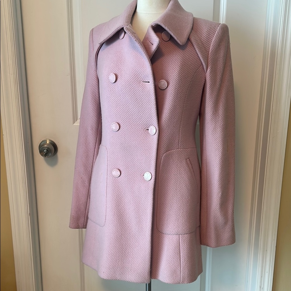 Women's Pink Double-Breasted Coat - Picture 1 of 10